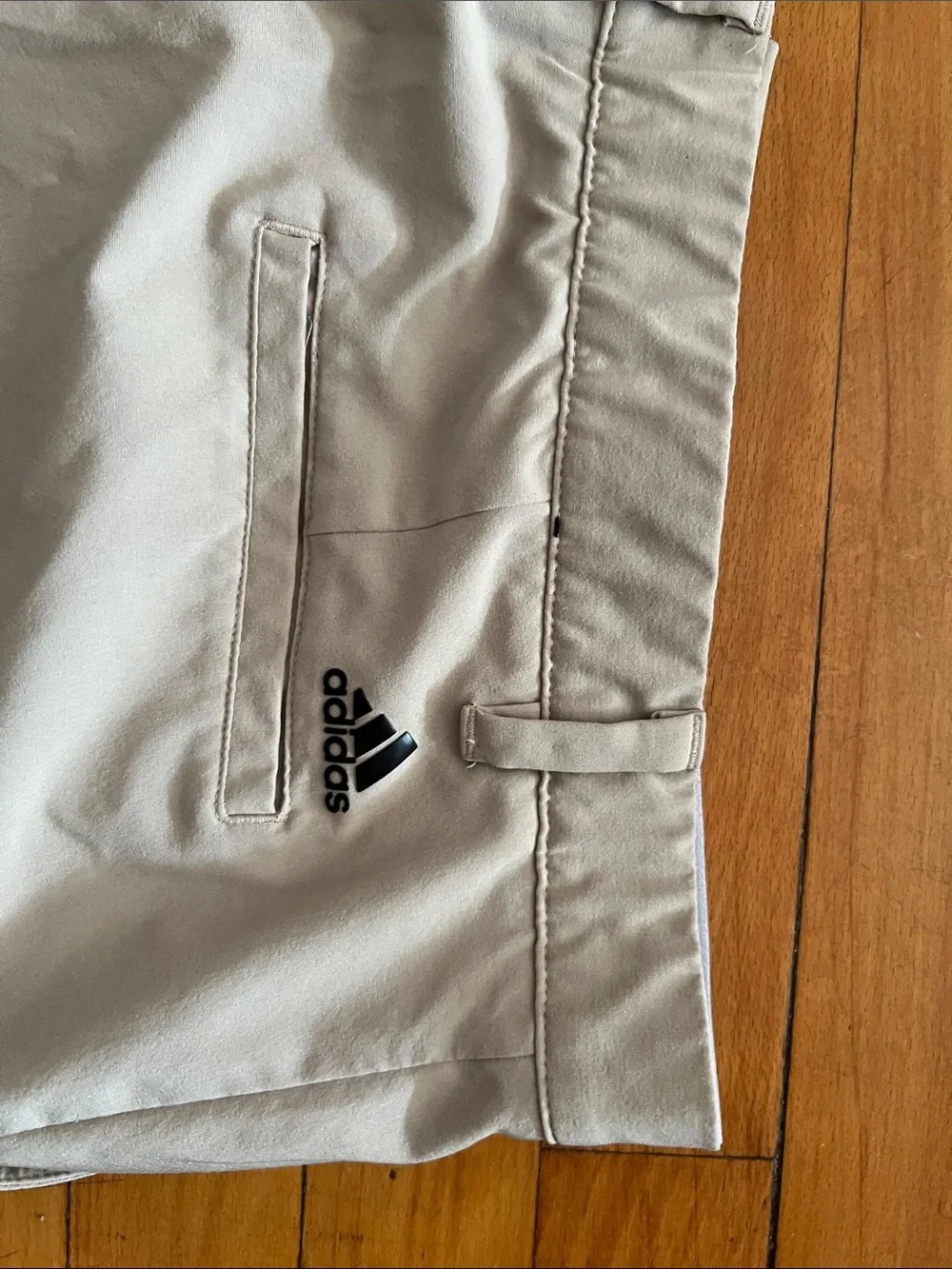 adidas Men’s Khaki Performance Chinos shorts with Branded Waistband 38 waist